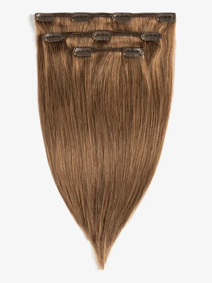 CLIP IN -30 CM, 50 G ĽUDSKÉ VLASY #8 Temný blond