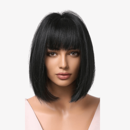 Čierna parochňa zo syntetických vlasov LC2049