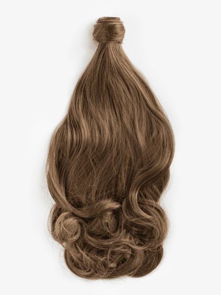 Kučeravý Cop – syntetické vlasy 60 cm – Jasne prírodné hnedý M27/M6P/6